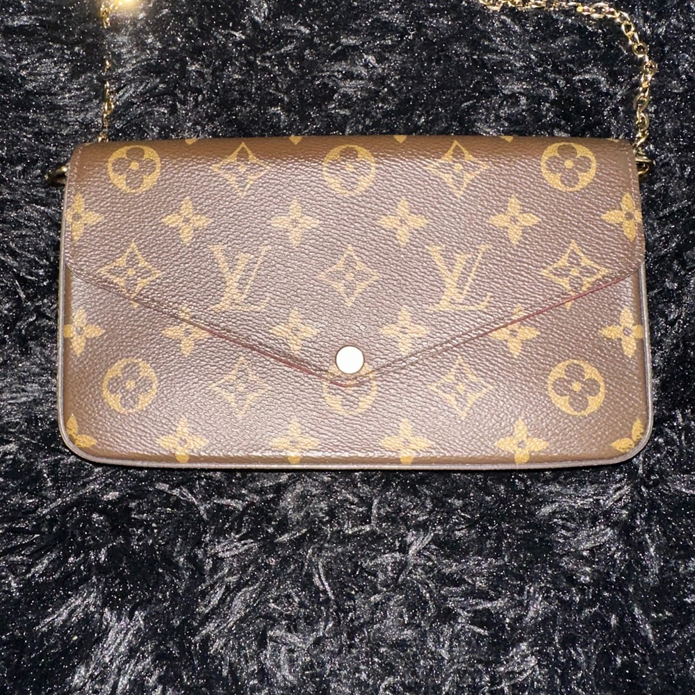Louis Vuitton Brown and Gold Monogram Clutch
